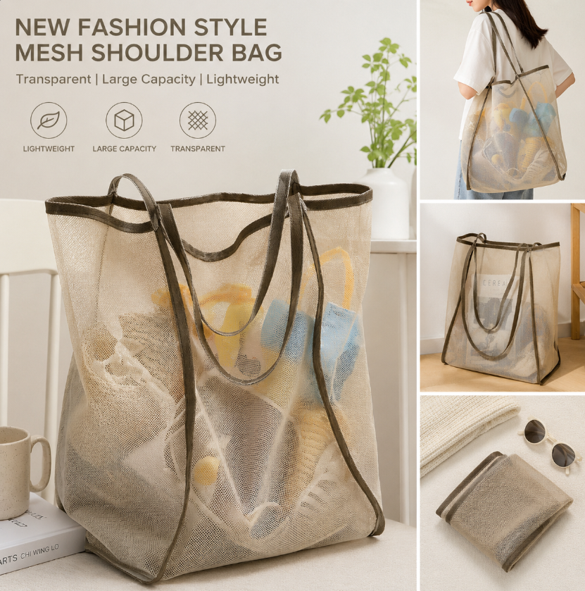 Mesh Beach Bag Lightweight, Br - Tote Bag Beach 리뷰 및 가격