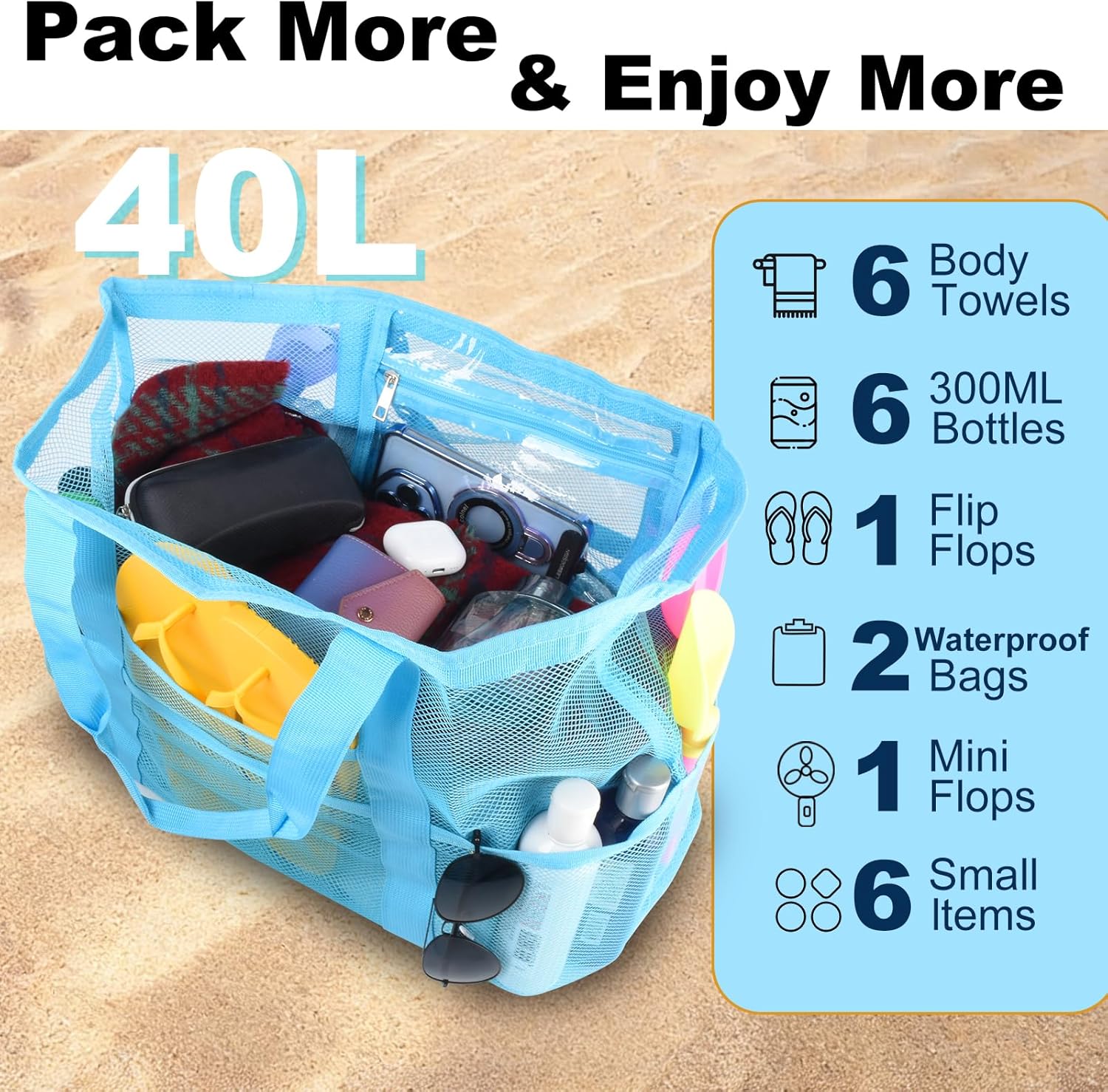 Mesh Beach Bag, Large Tote wit - Tote Bag Beach 리뷰 및 가격