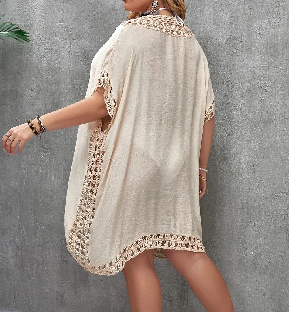 CROCHET BIKINI-Plus Size Beach - Cover Up Kaftan 리뷰 및 가격
