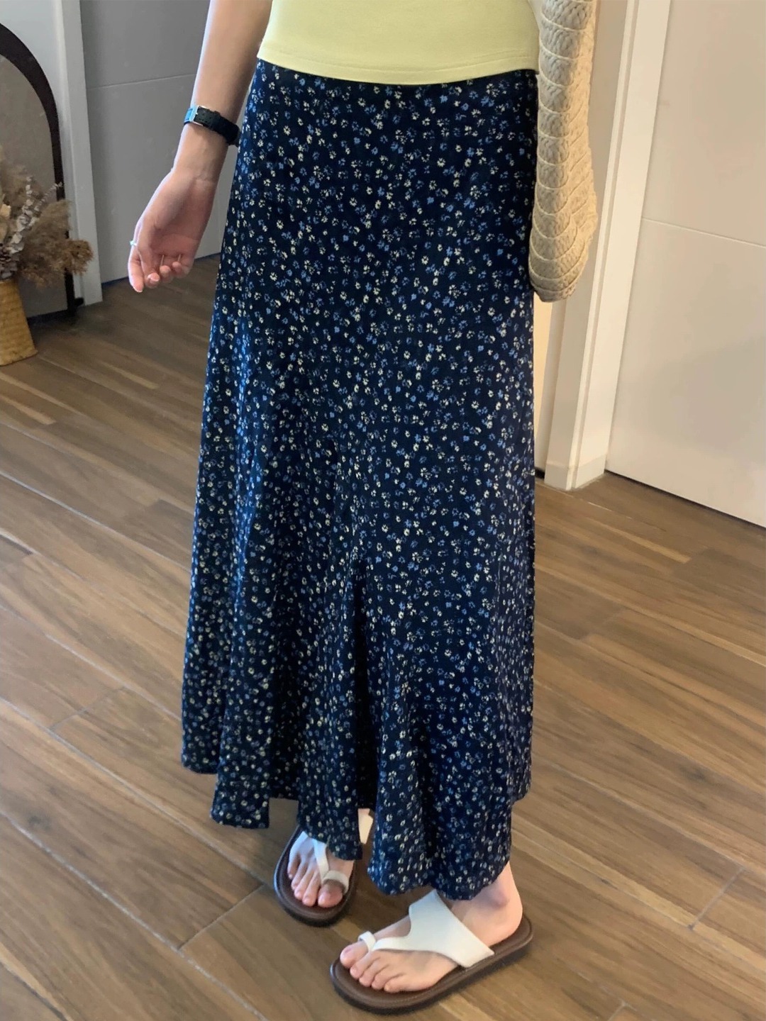 plus Size Floral Print A-Line  - Midi Skirt Floral 리뷰 및 가격