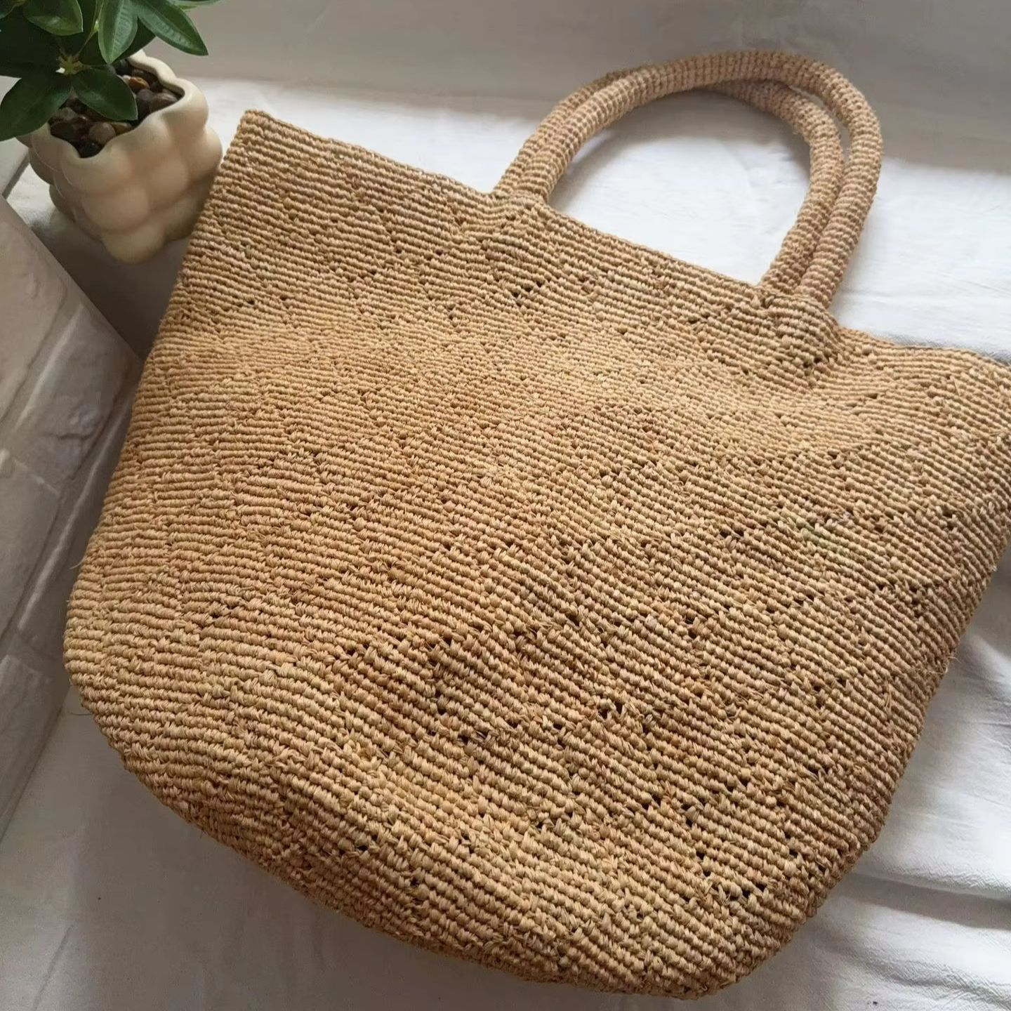 Fashion Style Ins Crochet Hand - Crochet Bag Raffia 리뷰 및 가격