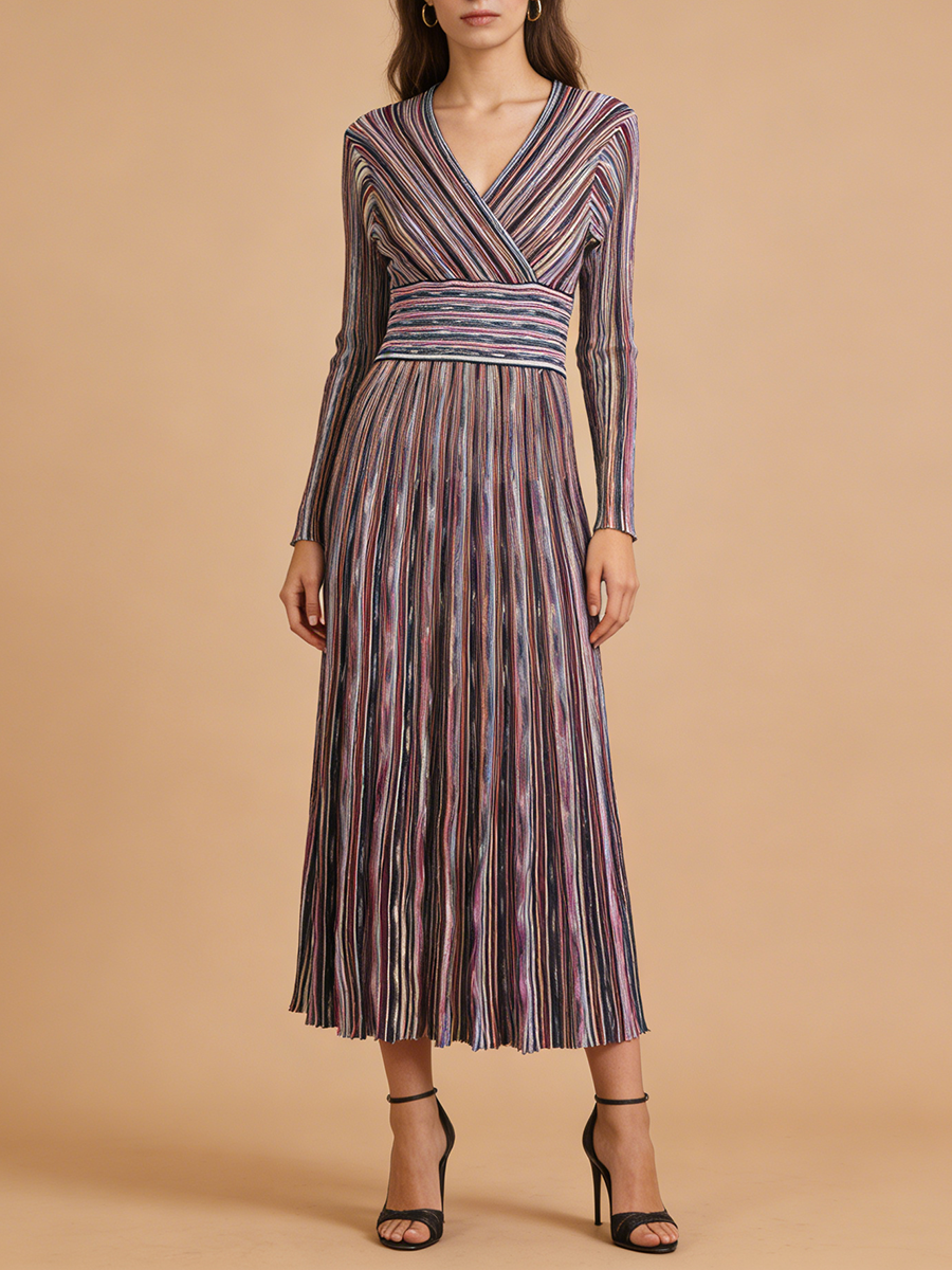 VGH Casual Commute Striped Kni - Linen Dress Wrap 리뷰 및 가격