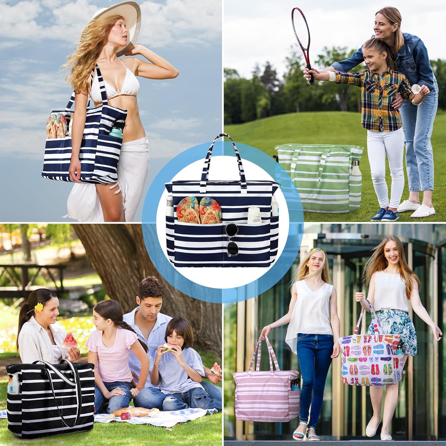 Waterproof Sandproof Beach Tot - Tote Bag Beach 리뷰 및 가격