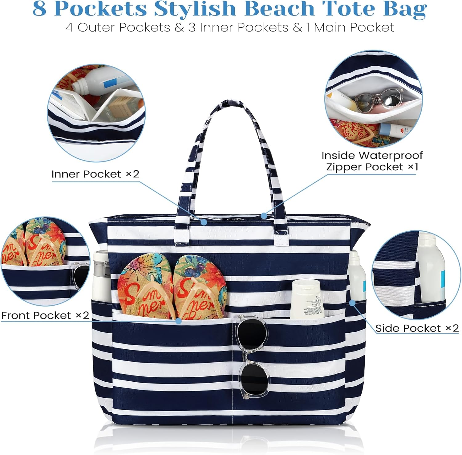 Waterproof Sandproof Beach Tot - Tote Bag Beach 리뷰 및 가격