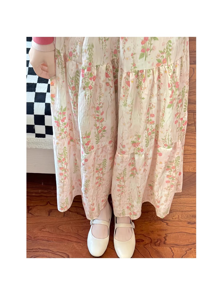 plus Size Women's Floral Print - Midi Skirt Floral 리뷰 및 가격