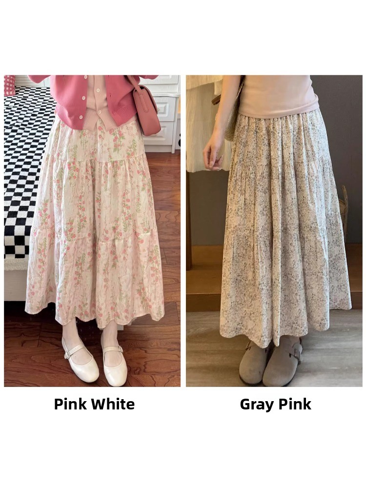 plus Size Women's Floral Print - Midi Skirt Floral 리뷰 및 가격