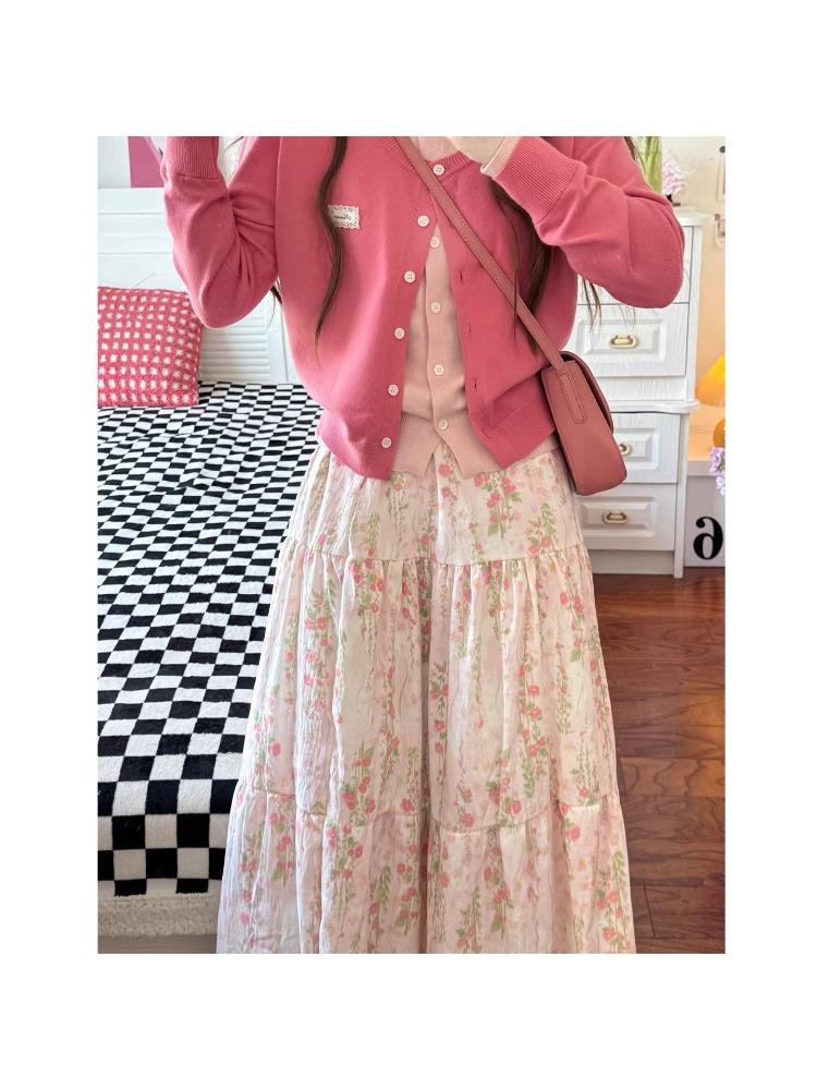 plus Size Women's Floral Print - Midi Skirt Floral 리뷰 및 가격