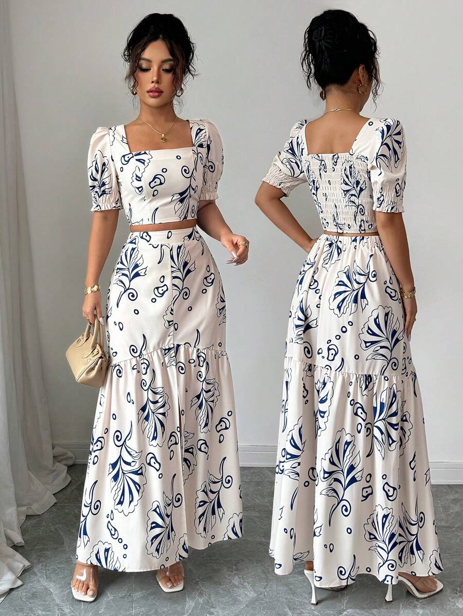 Floral Print Women 2Pcs Outfit - Romper Floral Print 리뷰 및 가격