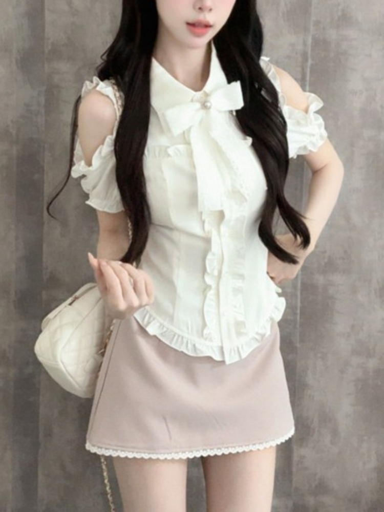 Japanese Sweet New 2 Piece Set - Blouse Off Shoulder 리뷰 및 가격