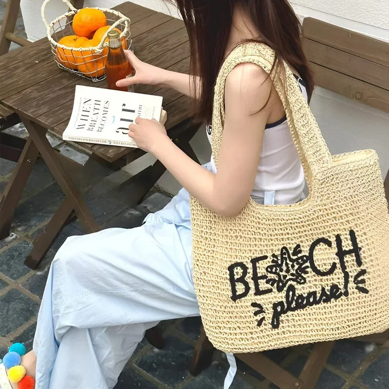 Women's handwoven straw tote b - Tote Bag Beach 리뷰 및 가격