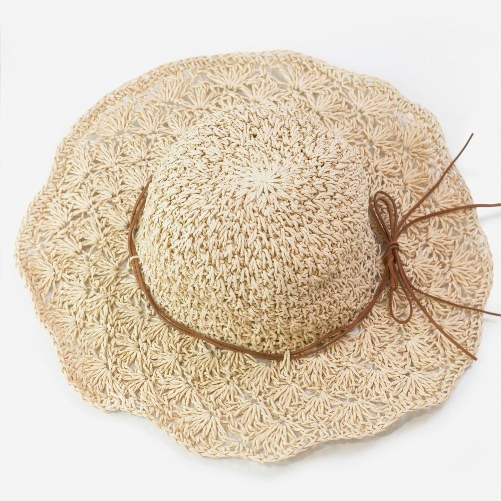 Handwoven Crochet Straw Hat Wi - Hat Floppy Wide 리뷰 및 가격