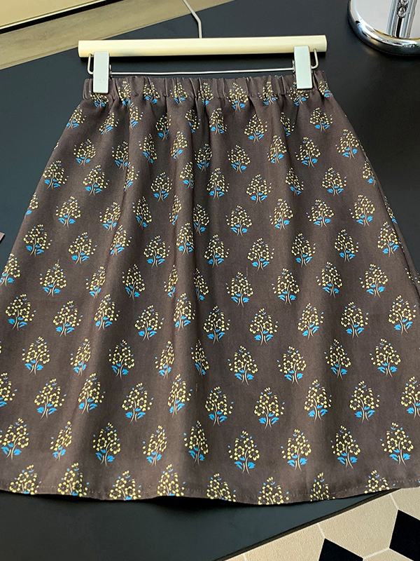 High-End Retro Floral Skirt Wo - Midi Skirt Floral 리뷰 및 가격