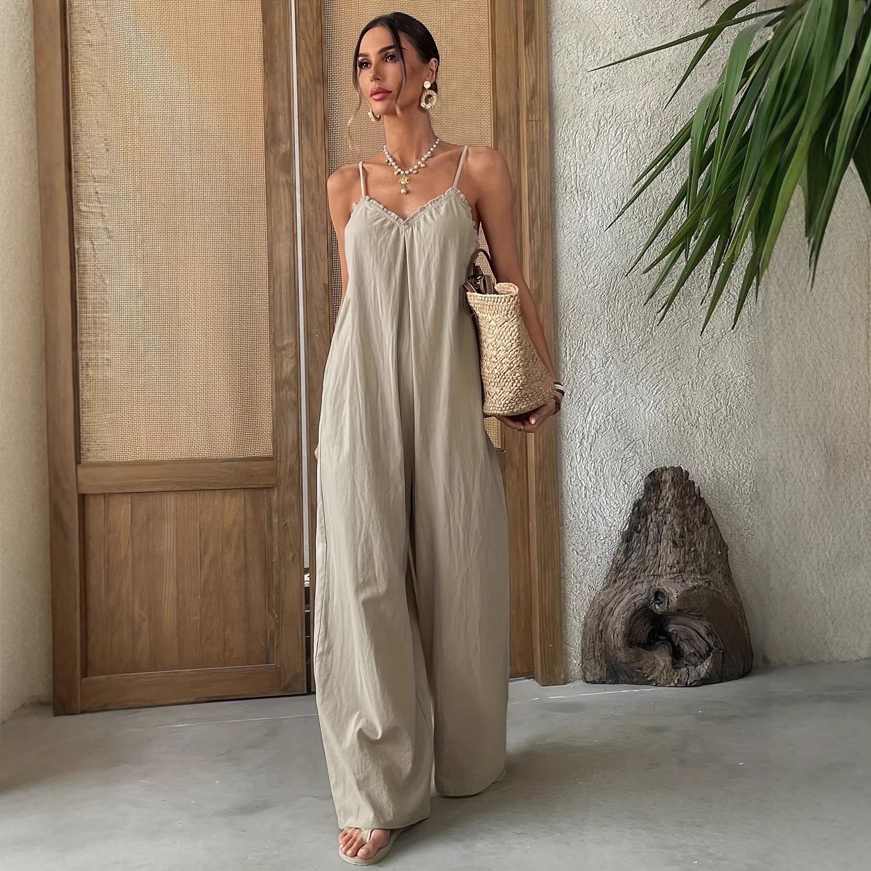 Summer Woman Jumpsuit Sleevele - Jumpsuit Linen Relaxed 리뷰 및 가격