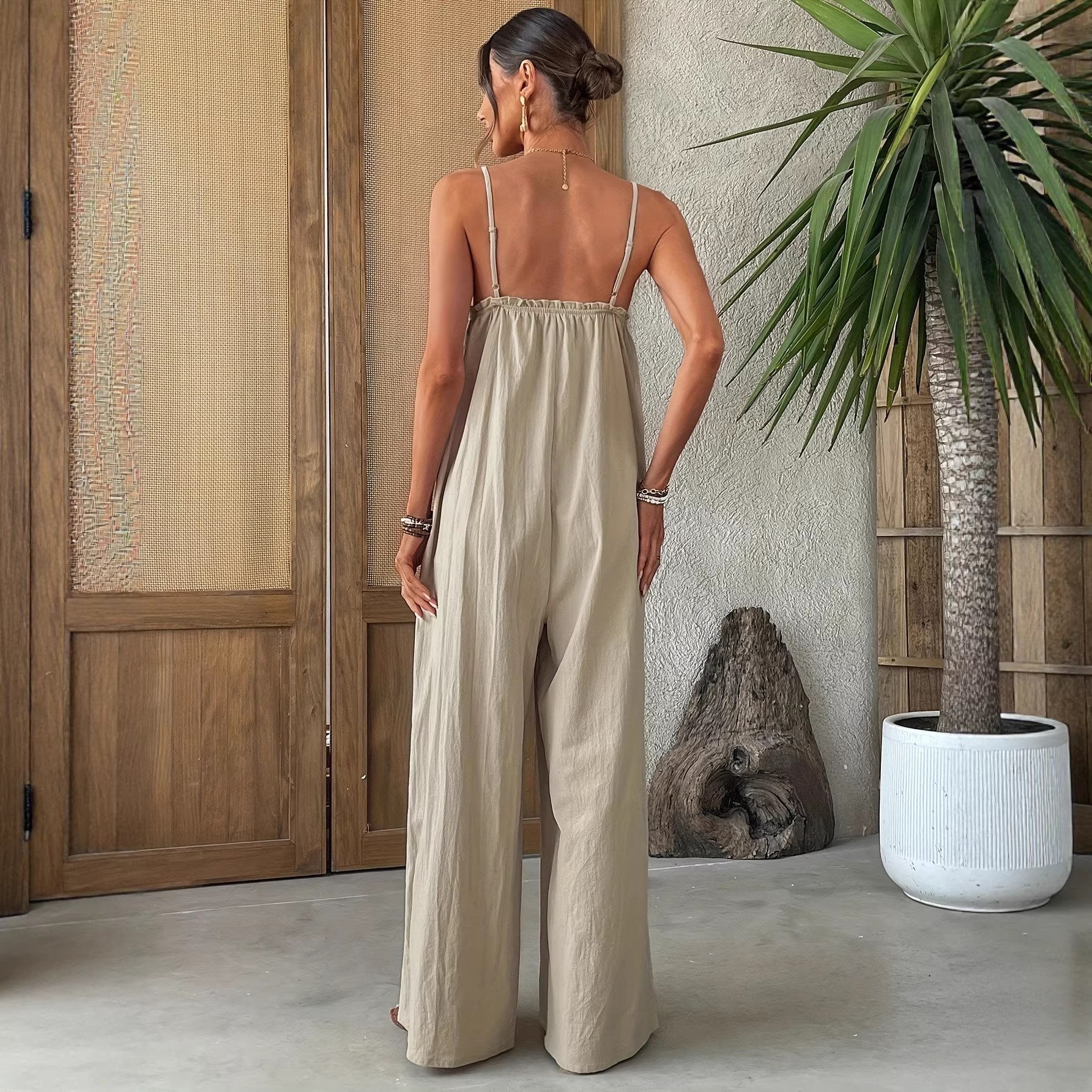 Summer Woman Jumpsuit Sleevele - Jumpsuit Linen Relaxed 리뷰 및 가격