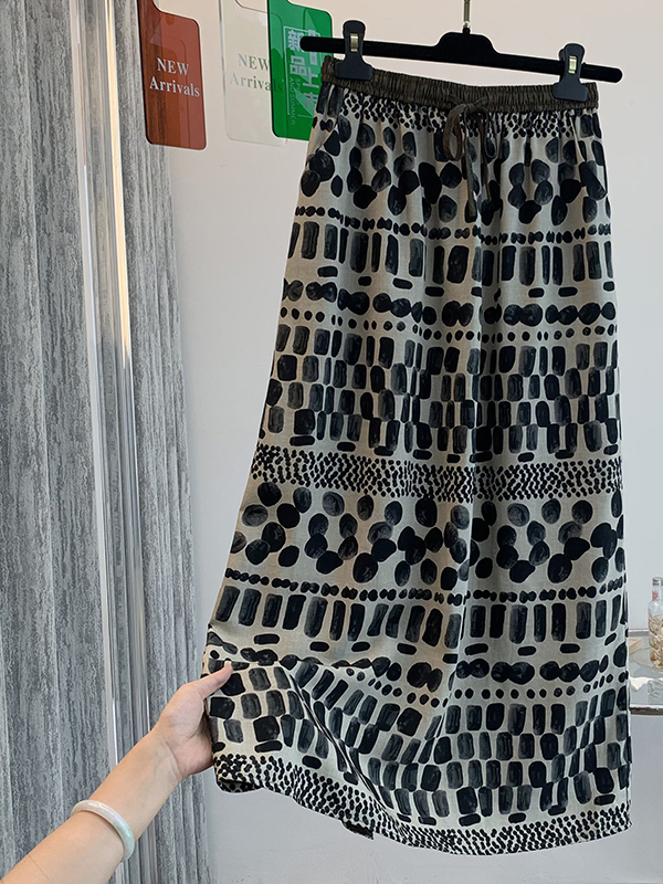 Retro Floral Print Loose Light - Midi Skirt Floral 리뷰 및 가격