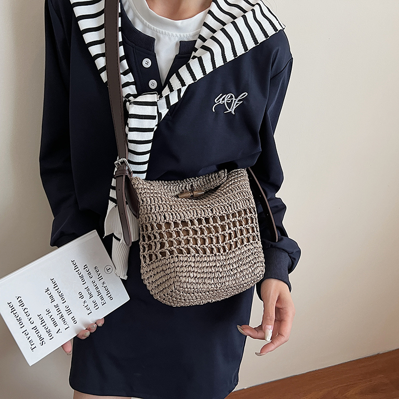 Small Woven Straw Bucket Bag L - Crochet Bag Raffia 리뷰 및 가격