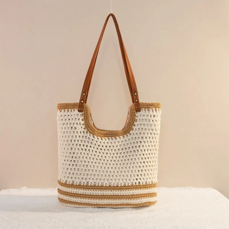 Women's large-capacity hand-wo - Tote Bag Beach 리뷰 및 가격