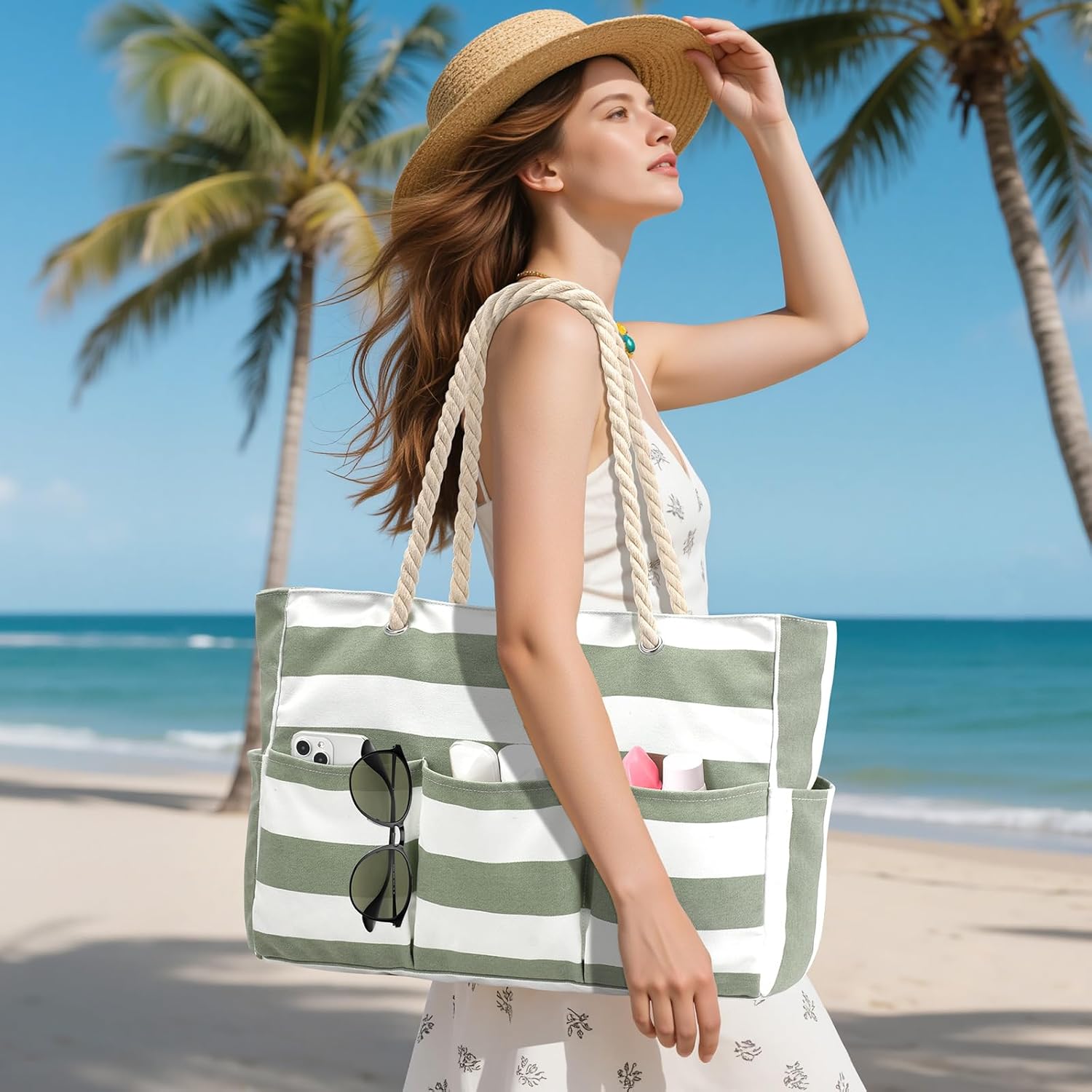 Canvas Large Beach Tote Bag fo - Tote Bag Beach 리뷰 및 가격