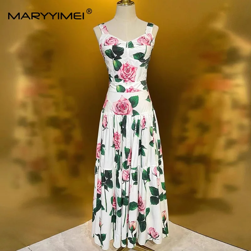 MARYYIMEI Floral-Print Pleated - Romper Floral Print 리뷰 및 가격