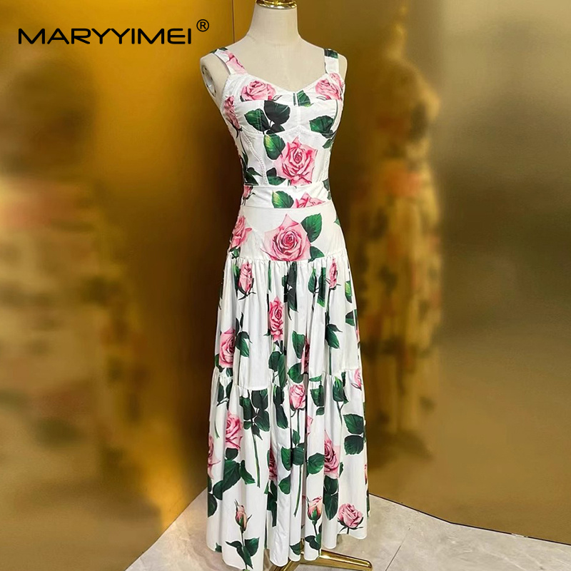 MARYYIMEI Floral-Print Pleated - Romper Floral Print 리뷰 및 가격