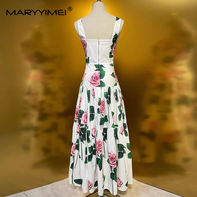 MARYYIMEI Floral-Print Pleated - Romper Floral Print 리뷰 및 가격