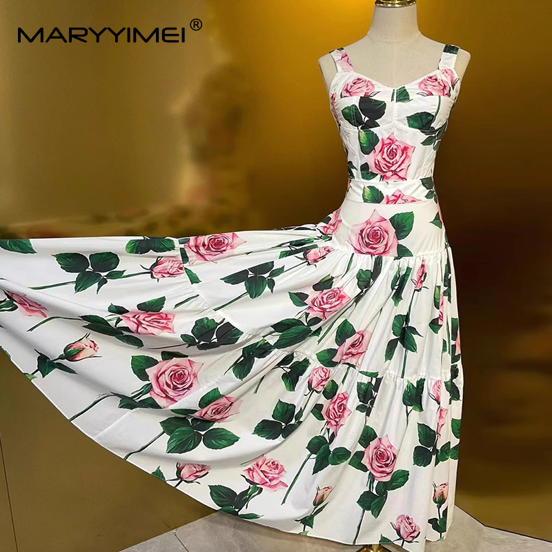MARYYIMEI Floral-Print Pleated - Romper Floral Print 리뷰 및 가격