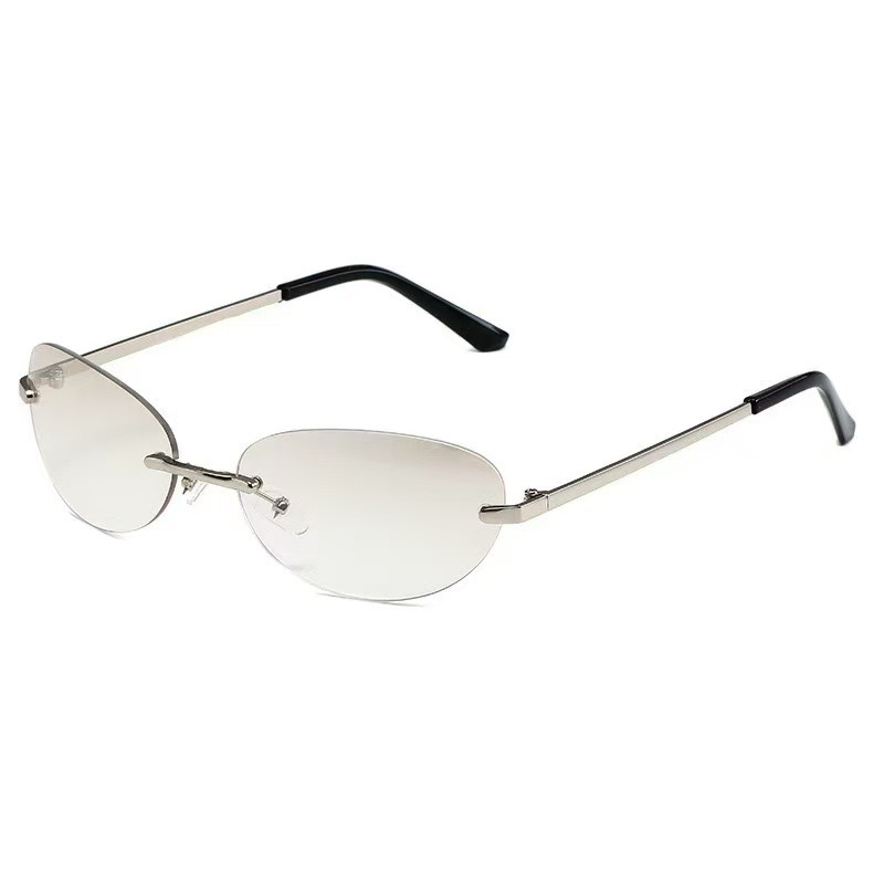 Rimless  Oval Sun Glasses for  - Sunglasses Cat Eye 리뷰 및 가격
