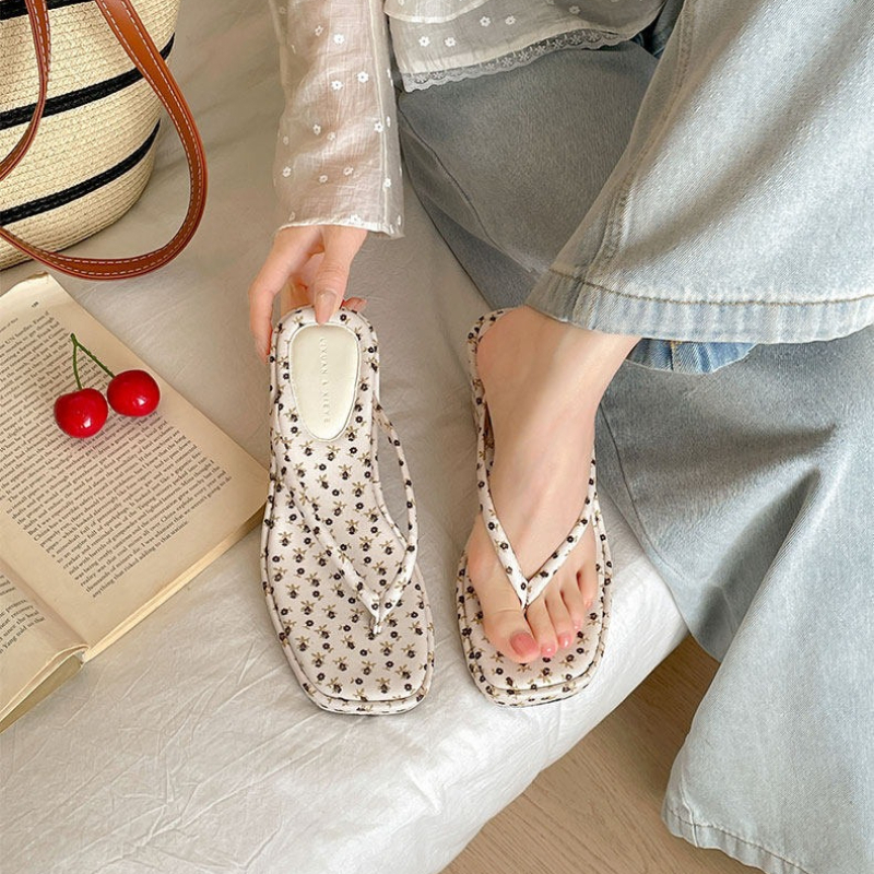 Women Platform Wedge Heel Slip - Romper Floral Print 리뷰 및 가격
