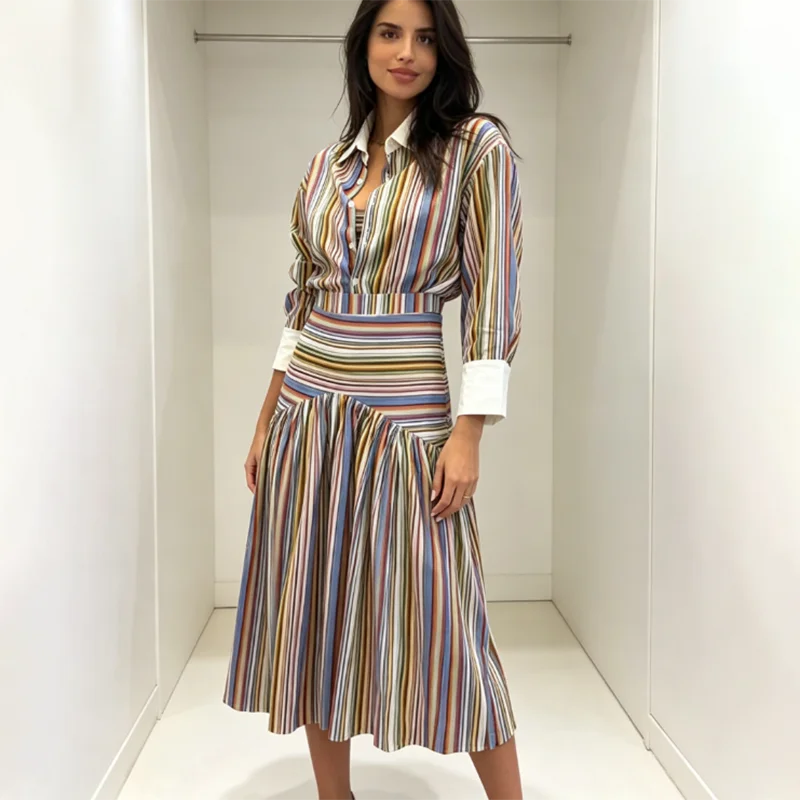 Boho Colorful Stripe Shirt Max - Maxi Dress Halter 리뷰 및 가격