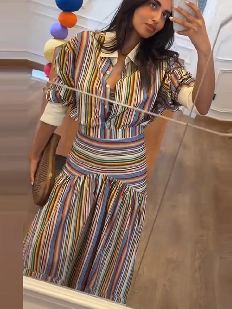 Boho Colorful Stripe Shirt Max - Maxi Dress Halter 리뷰 및 가격