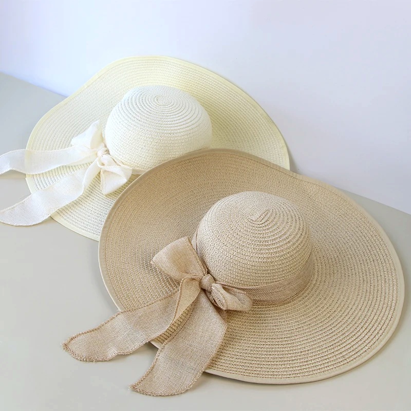 Summer Women Straw Hat Bowknot - Hat Floppy Wide 리뷰 및 가격